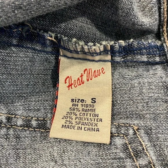 HEAT WAVE VINTAGE BRAND CROPPED JEAN JACKET - Picture 11 of 15